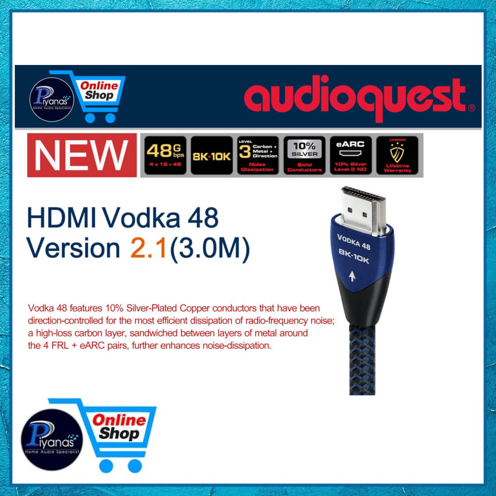 สาย HDMI AUDIOQUEST : HDMI-VODKA 48 VERSION 2.1 (3.0 เมตร)